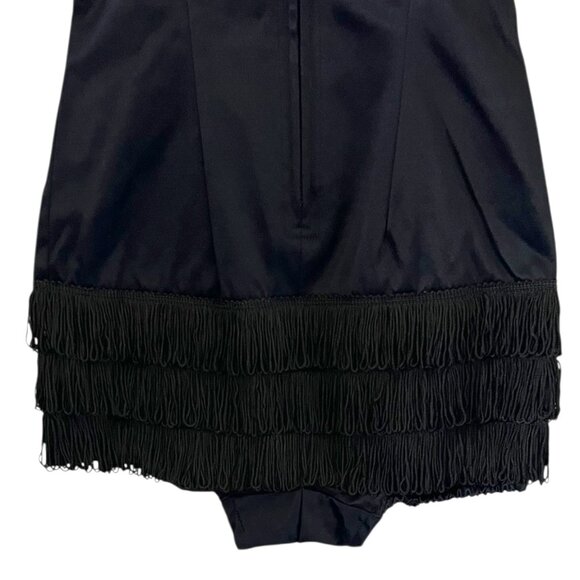 Kerrybrooke Sea Stars Sears Vintage Satin & Fringe Swimsuit In Black Size 14 - Picture 12 of 14